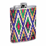Mosaic Art Em1 8oz Stainless Steel Flask Drinking Whiskey Liquor