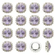 16Pcs Rhinestone Buttons, Flatback Sew on Rhinestones, Crystal Purple