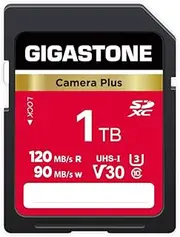 GIGASTONE 1TB SD Card, Camera Plus, V30 SDXC Memory Card High Speed UHD Video Compatible with Canon Nikon Sony Pentax Kodak Olympus Panasonic Digital Camera, with 1 Mini case