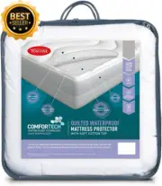 Comfortech Waterproof Mattress Protector Single Microfibre Fitted 40cm Skirt