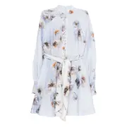 [Zimmermann] Zimmermann Floral-print Linen Mini Dress I NUMERIC PURPLE