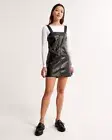 NWT Abercrombie & Fitch Vegan Leather Shift Mini Dress Size XS