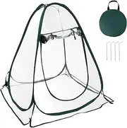 Pop Up Greenhouse Cover, Mini Greenhouse Cover with Ground Stakes and Carry Bag, Indoor Outdoor Backyard PVC Flower Shelter, Small Sunshine Room for Cold Frost Protector Gardening Plants