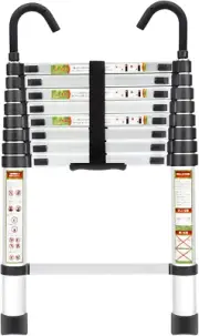 Telescopic Ladder, 8.5FT RIKADE Aluminum Telescoping Ladder with Non-Slip Feet a