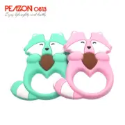 Kids Racoon Baby Teether Chewable Silicone BPA FREE, Pink, New in Package