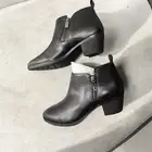 Vionic Cecily Ankle Boot US 11 Wide Black Leather Waterproof Minimal Neutral New