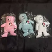 1990's Singapore Set of 3 CALTEX Oil Gas Station advertising teddy bear mint!!