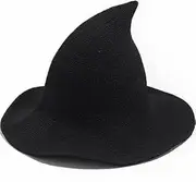 Halloween Witch Hat for Women Wide Brim Foldable Halloween Wool Hats for Party Cosplay Costume Accessory