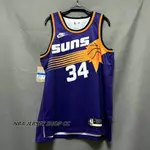 2022-23 男式全新原創 NBA 鳳凰太陽隊 #34 CHARLES BARKLEY 經典版紫色球衣 SWINGMA