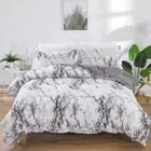 Grey Marbled Duvet Doona Quilt Cover Set Single Double Queen Super King Size Bed