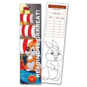 30 Pirate Bunny 'Reading is Grrreat!' Coloring Bookmarks with Reading Logs