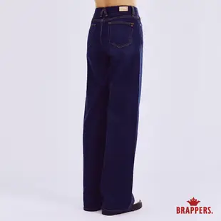 BRAPPERS 女款 環保再生棉系列-高腰彈性寬褲-深藍