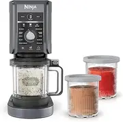 Ninja CREAMi Deluxe 11-In-1 Ice Cream & Frozen Treat Maker, Frozen Dessert Machine, Makes Icecream, Slushie, Gelato, Sorbet & More, 2-in-1 Flavour Option, Includes 3 Tubs, NC501ANZ, Cloud Silver