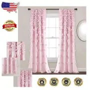 Riley Light Filtering Window Curtain - Elegant Lilac Bow Details, 54" W x 84" L
