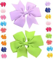 CIMAXIC 20Pcs Durable Hair Clips with Sweet Bowknot Design Fully Lined Alligator Clips for Little Handmade Hair Accessories for Everyday Use