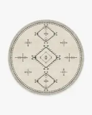 245' Round | Machine Washable Runner Rug | Kid & Pet Friendly | Indoor Rug | Damali Black & White Rug | Ruggable