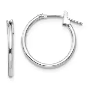 14K White Gold Hollow 15mm Hinged Hoop Earrings Madi K Children's Jewelry