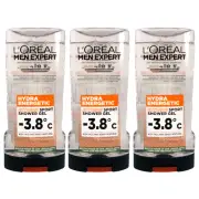 3 x L'oreal Paris Men Expert Hydra Energetic Extreme Sport -3.8°C Shower Gel