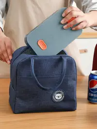 在飛比找松果購物優惠-時尚便攜保溫袋 上班野餐手提便當包 帶飯保溫袋便當盒餐袋 (