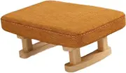 JISADER Small Foot Stool Ottoman Footrest with Wooden Legs,Padded Footstool,Rectangle Short Step Stool for Dining