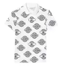 Lacoste Globe Logo Print White Cotton Polo Shirt. Size: XL New With Tags