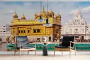 3D Golden Temple Architecture Wall Mural Wallpaper LXL 811