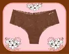 XL Cappucino Brown Coffee NOSHOW All Lace Victorias Secret PINK Cheekster Panty