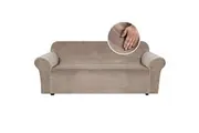 Stretch Thick Velvet Sofa Covers Couch Covers Sofa Slip Covers Lounge Covers 1/2/3 Seater | Comfortable Soft Velour Fabric, Taupe