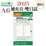 2025年雙日誌 A6補充頁 6孔 萬用手冊內頁 活頁紙 行事曆 二天一頁 工商日誌 效率手冊 年度計劃 旅遊行程 學習