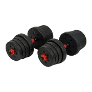 30kg Adjustable Rubber Dumbbell Set Barbell Home GYM Exercise Weights