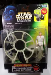 1997 Kenner Star Wars Luke Skywalker With Millennium Falcon Gunner Station MISP