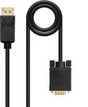 DisplayPort to VGA Converter Cable with Male connectors on Both Ends, Black 5m Length, Ideal for Connecting Devices with DP Output to displays with VGA Input.