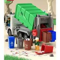 在飛比找蝦皮購物優惠-✲仿真垃圾車兒童玩具清掃清運垃圾分類桶環衛工程模型汽車男孩大