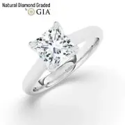 Princess Solitaire Natural Diamond Classic Ring Platinum 1.10 Ct F SI1
