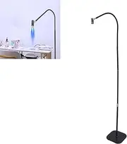 Wisoqu Gooseneck UV Nail Lamp with Foot Pedal, 6W Ultraviolet Gel Nail Light, 3-30° Adjustable Head, 5 Levels Dimming, Black Aluminum Alloy Floor Lamp
