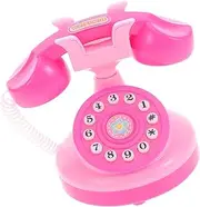 Milisten Pretend Play Telephone Rotary Phone for Encourages Communication Skills and Imaginative Roleplay Birthday Party Favor Lightweight Pink Design