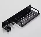 Wall Mounted Shower Black Caddy Shelf Aluminum Organizer W/Shower Head Holder