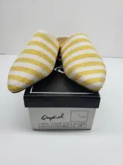 Qupid Swirl 126 Flat Yellow/Beige Women's Slip On Mule Loafers Size 5.5
