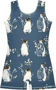 [FRODOTGV] Chic Penguin Blue Girls Gymnastic Leotard Toddlers Dance Biketards Tumbling for Dancewear, Tumbling Class, Swimming