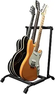 Rok-It Multi Guitar Stand Rack with Folding Design; Holds up to 3 Electric or Acoustic Guitars (RI-GTR-RACK3)