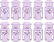 uxcell 30Pcs Plastic Cord Lock Draw String Single Hole Spring Toggle Stoppers Spring Stop for Backpack Shoelaces Drawstrings, 5.5x3mm Purple