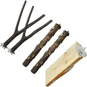 PENIKOKO 5Pcs Parrot Perch Stand Durable Bird Paw Grinding Stick Natural Wood Perches for Cockatiels and Parakeets Bird for Exercise and Coordination