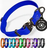 NexaPaw Biothane Dog Collar with Cobra Buckle - Made in USA - QR Code Dog Tag ID Included - Adjustable Heavy Duty Dog Collars for Medium Large Dogs - Waterproof Military Grade Tactical Collar for Dogs