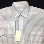 Pierre Cardin Men's Dress Shirt XL 17.5-34/35 White w/Pink-Black Checks NWT!