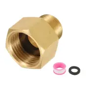 Brass Pipe Fitting, 1/2"G Female × 3/8"NPT Male Hex Nipple Pipe Adapter