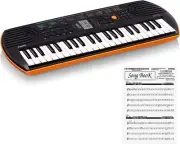 Casio Mini Keyboard SA-76 44 key Black & Orange Electronic Battery Powered New