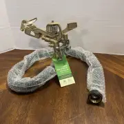 2 Pasture Master 3/4” adjustable Brass Impact Sprinkler & Commercial steel Bases