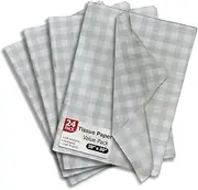 Blue Gingham Printed Tissue Paper for Gift Bags or Boxes and Wrapping - Checkered Bulk Decorative Art Tissue Paper for Packaging and Gifting | 24 Sheets 20" x 30"