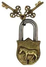 Horse Shape Door Lock Victorian Style Handcrafted Solid Brass Padlock Home...