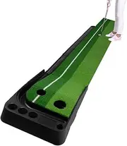 Golf Putting Trainer, Double-Color Grass Golf Mat with Automatic Ball Return Function, Portable Foldable Golf Practice Training Aid, for Indoor Outdoor Beginner & Amateur Practise A 2.5m